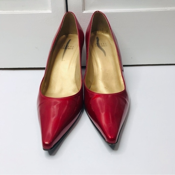 STUART WEITZMAN Candy Apple Patent Leather Pumps 9.5M - Picture 3 of 8